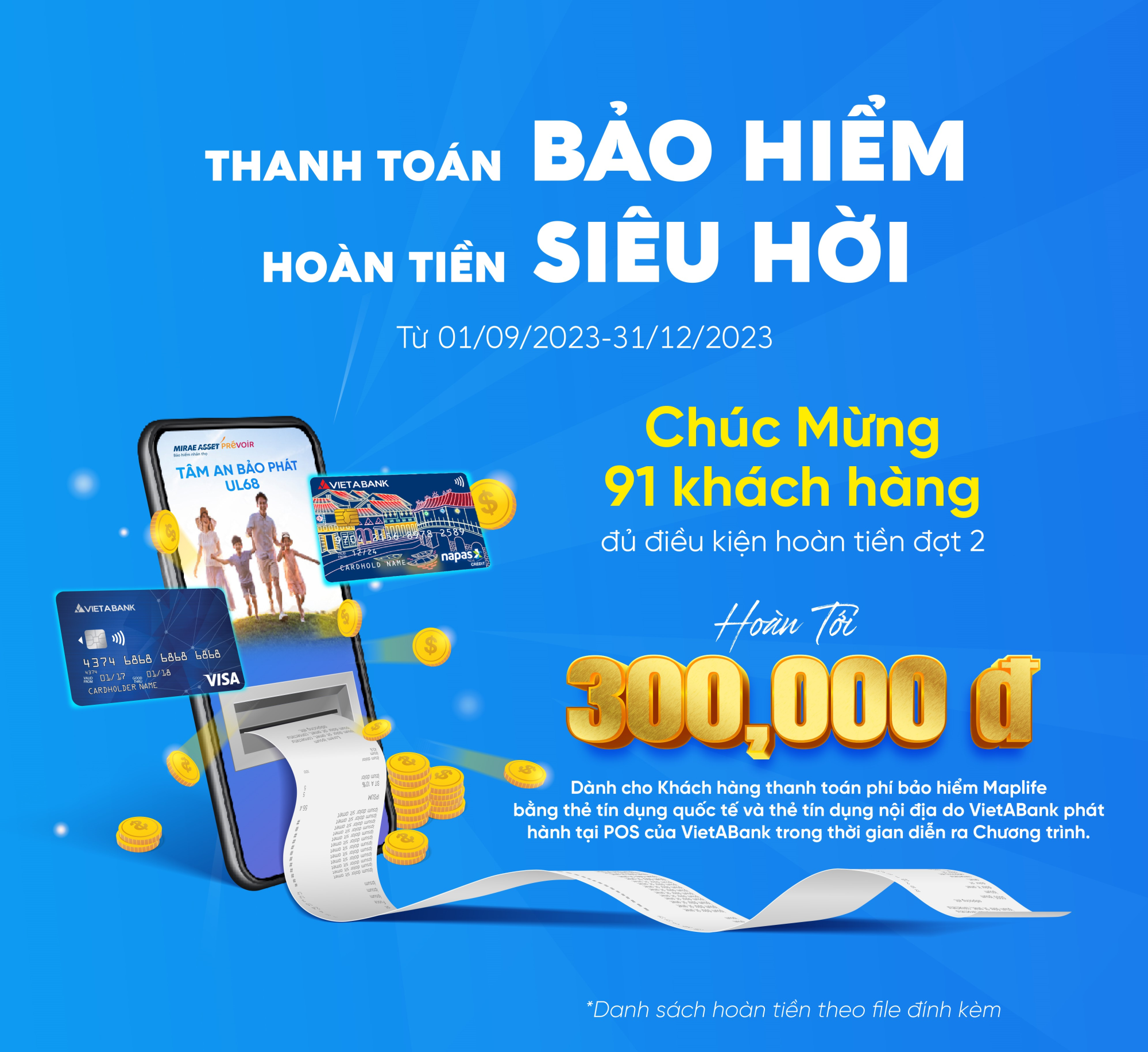 Danh sách khách hàng hoàn tiền đợt 2 chương trình 
